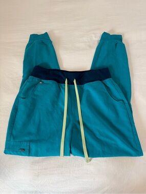 Figs Teal High Waisted Zamora Joggers